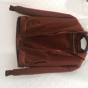 Vintage brown zip up oversized y2k hoodie teens cute